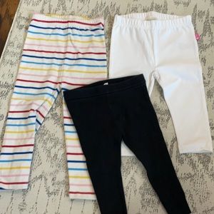 3 pairs of leggings 18-24m and 2t